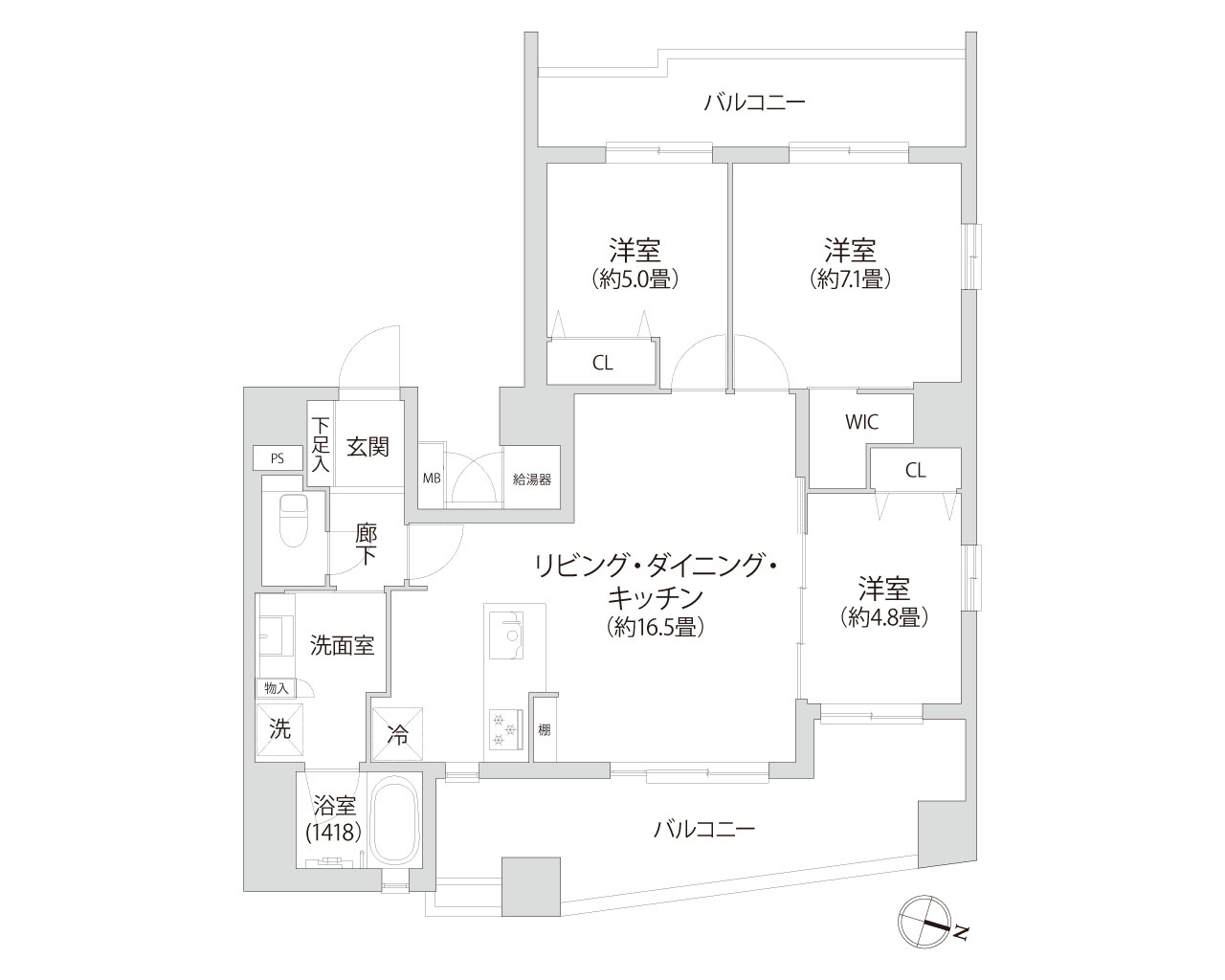 グローリオ横浜阪東橋マリス 間取り