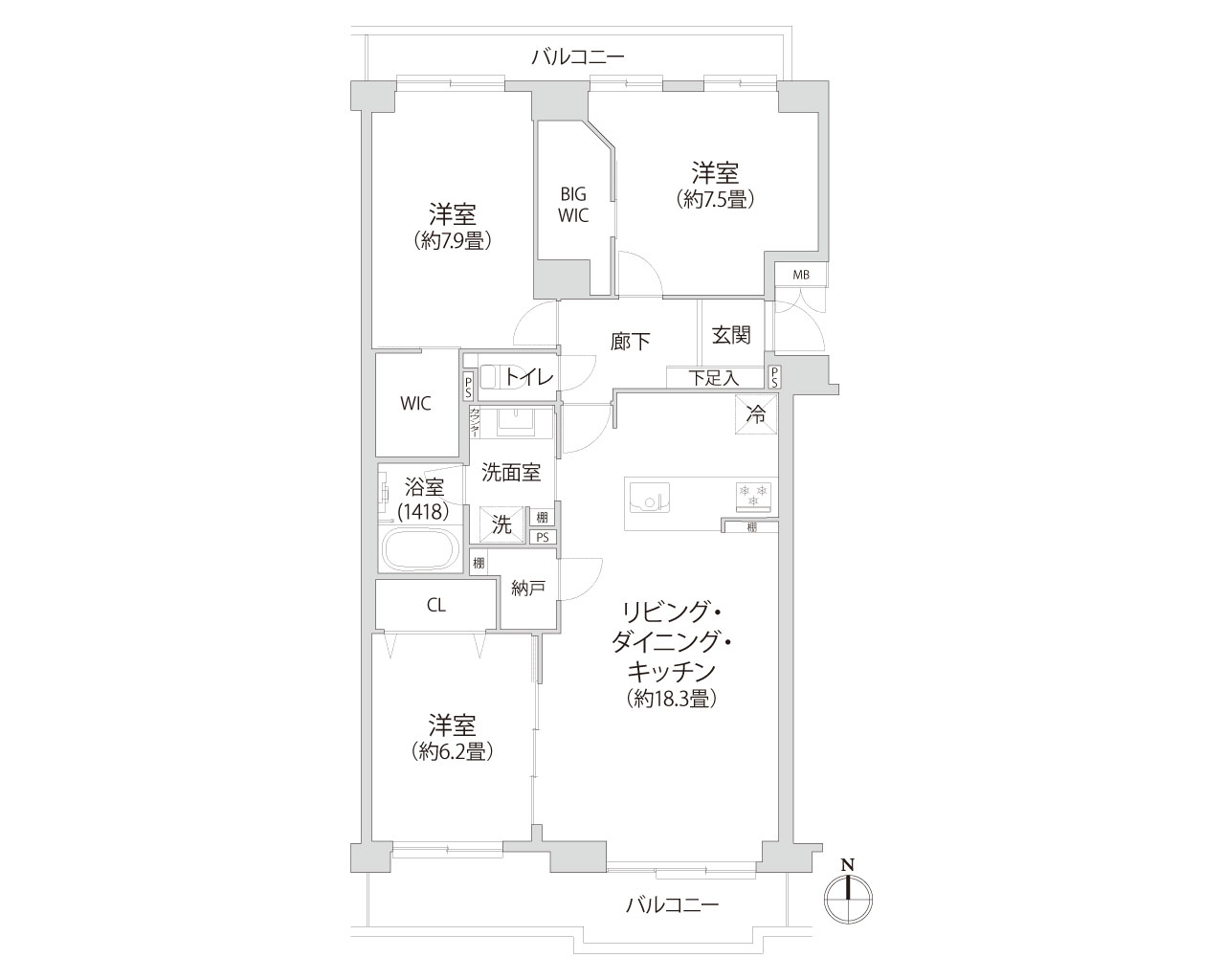 新本牧壱番館 間取り