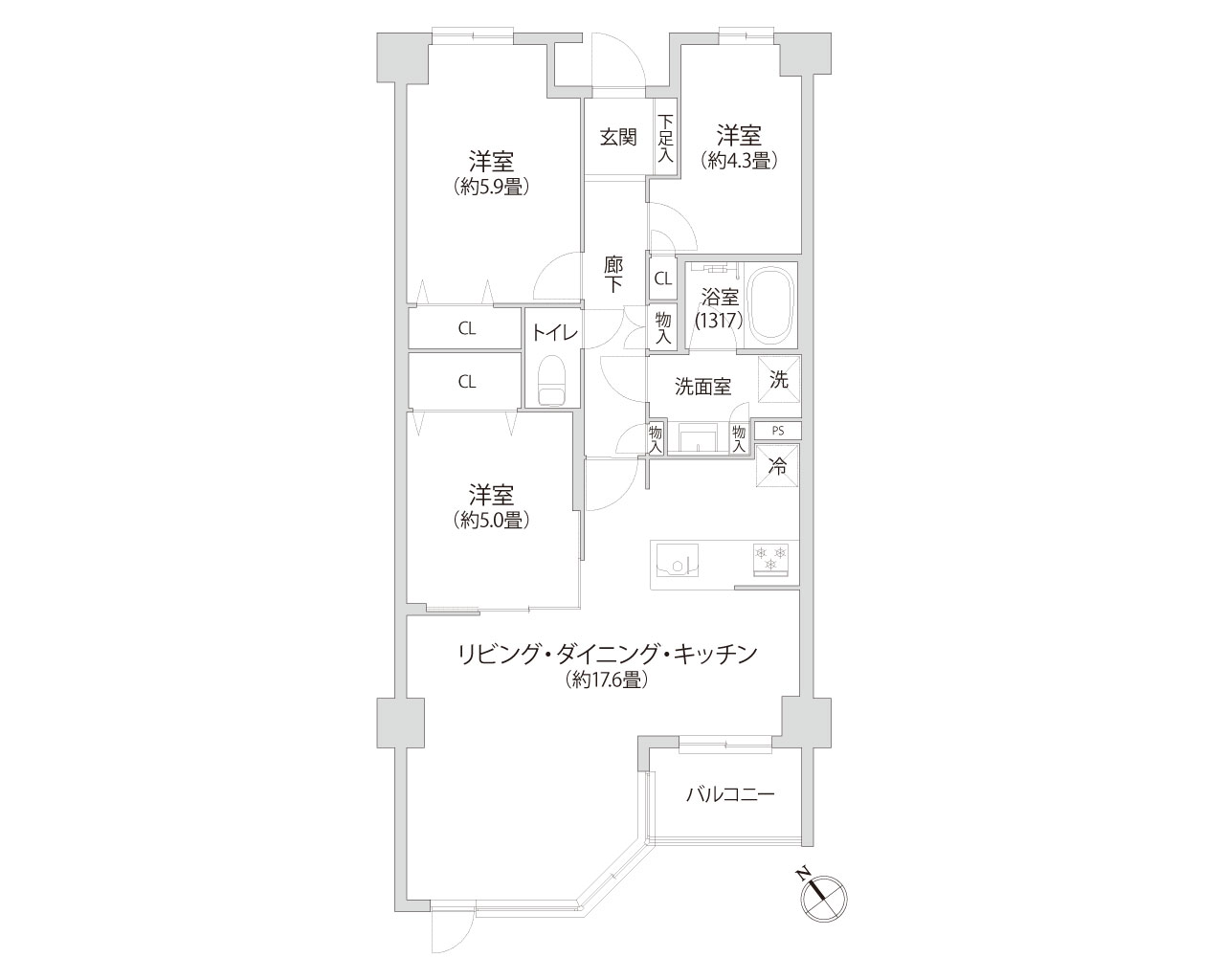 横浜妙蓮寺シティハウス 間取り