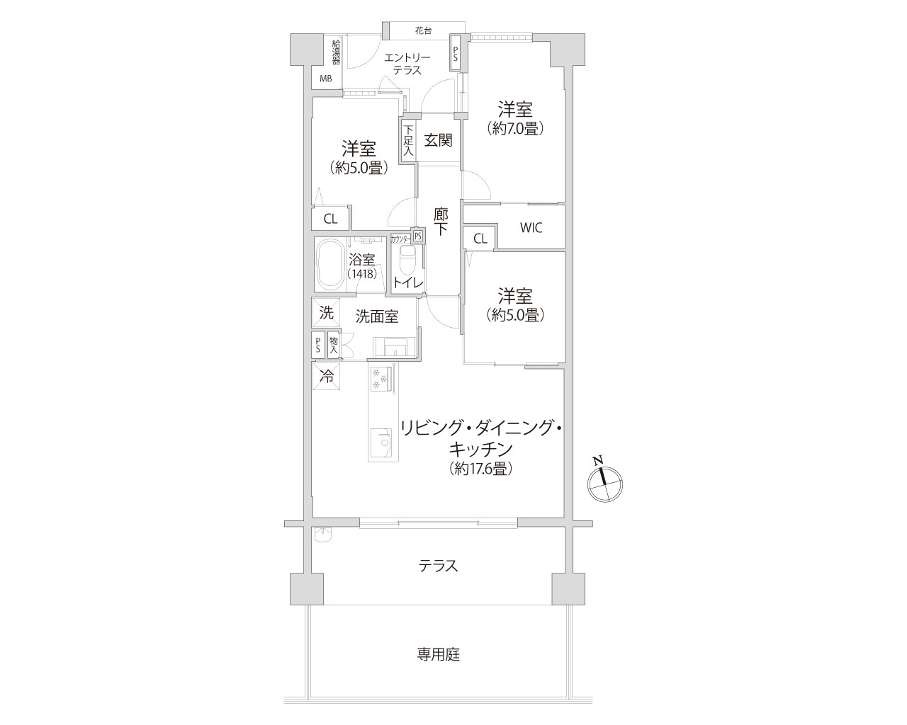 ウォルトンズコート長津田B棟 間取り