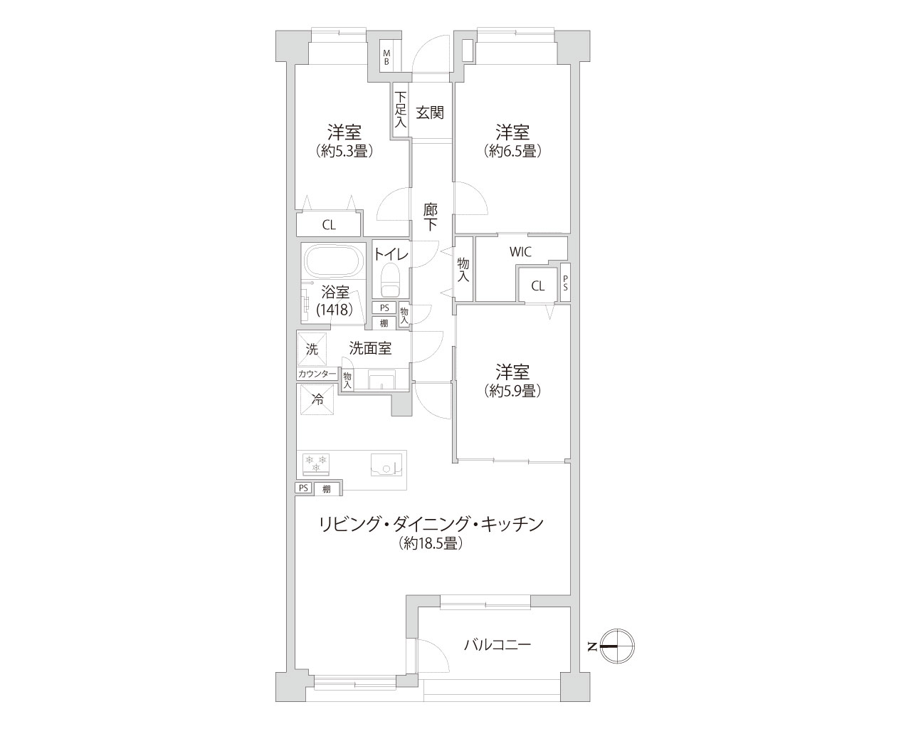 ライオンズマンション武蔵新城緑園の街壱番館 間取り
