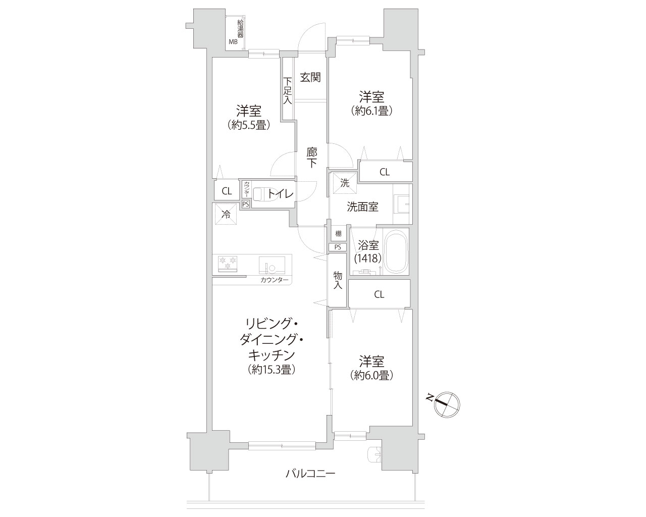 日神パレステージ小田急相模原フロント 間取り