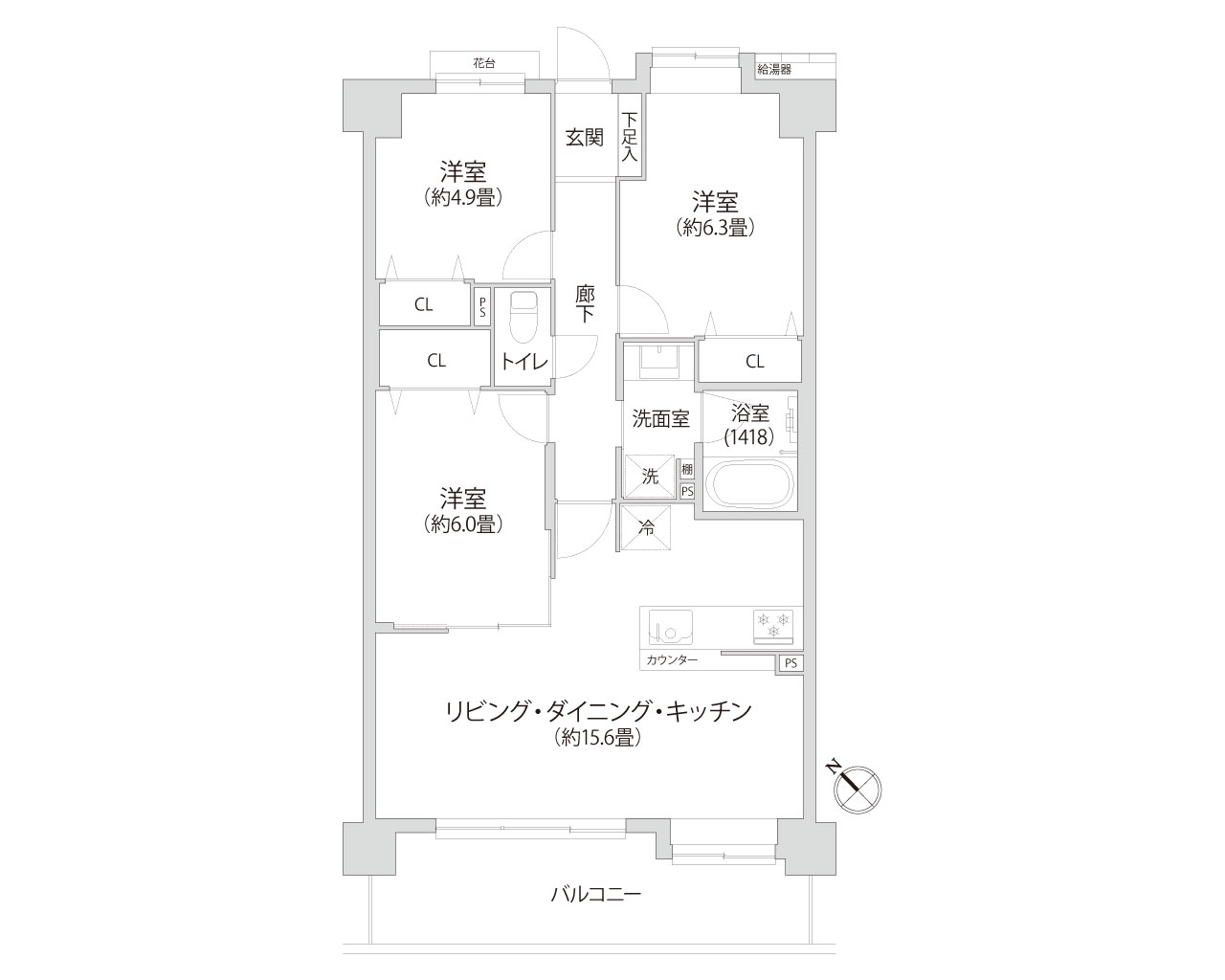 クィーンシティ立川リーオフレンテアネーロ 間取り
